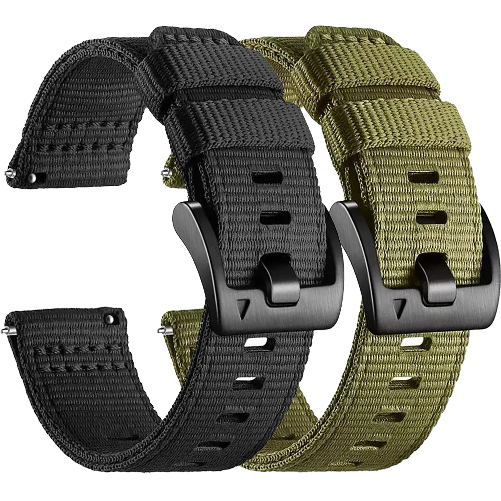 22 mm breites Canvas-Uhrenarmband für Garmin Forerunner 570 47 mm 970 965 265 255 Armband Armband Gürtel Armband für Venu 3 2 Band