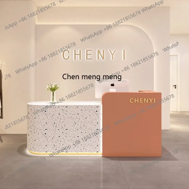 

Light luxury clothing store bar table checkout page women's clothing children's clothing beauty salon bar store small front desk