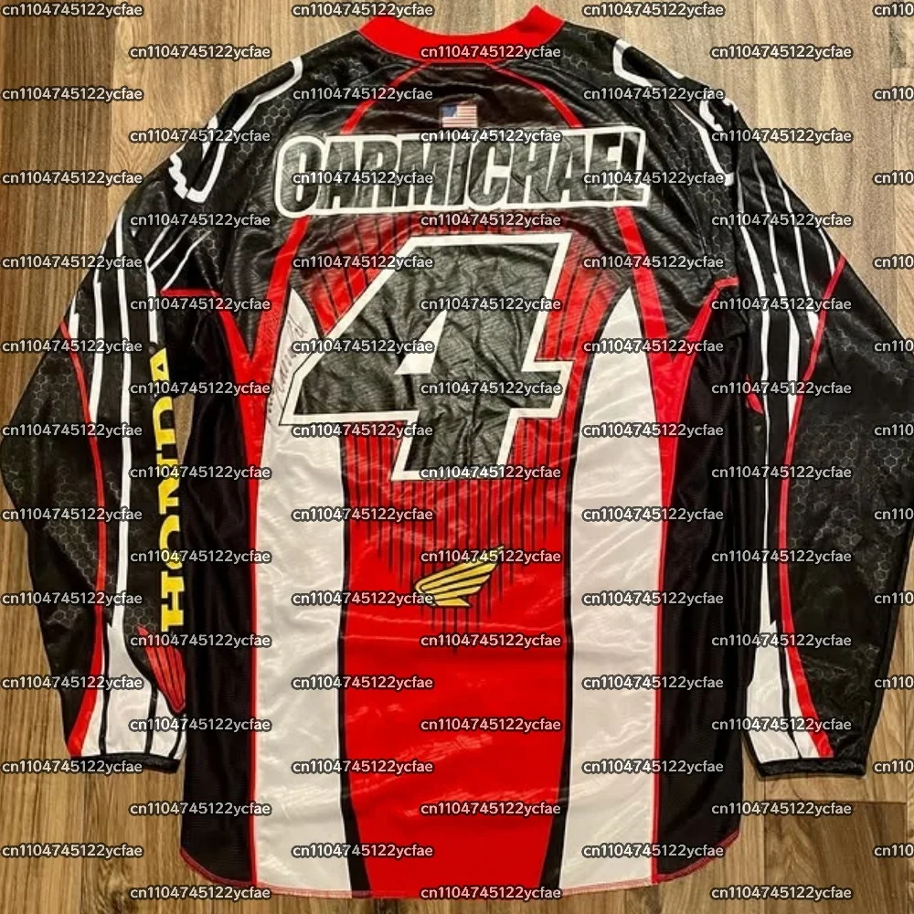 

Honda 2025 горячая осень мотоциклетный трикотаж с длинным рукавом дышащий # 4-х рубашек для езды на велосипеде CARMICHAEL, удобный топ для гонок по бездорожью