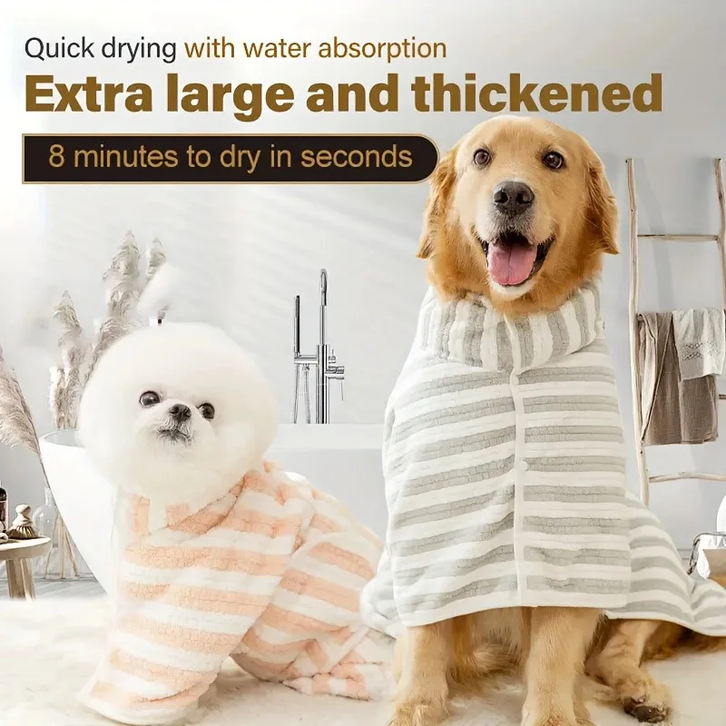 

Super Absorbent Pet Dog Bath Towel Quick Drying Dog Corn Wool Bath Towel Thick Bathrobe Suitable for Large Medium and Small dogs