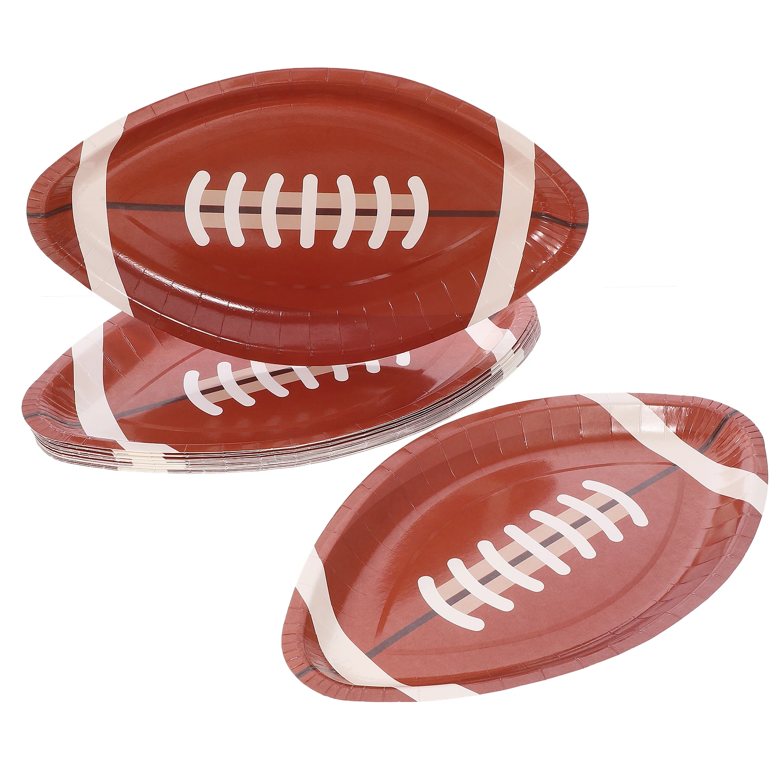 

20pcs Football Paper Plates Stadium Shape Serving Trays for Party Banquet Thick Disposable Dessert Trays Birthday Supplies