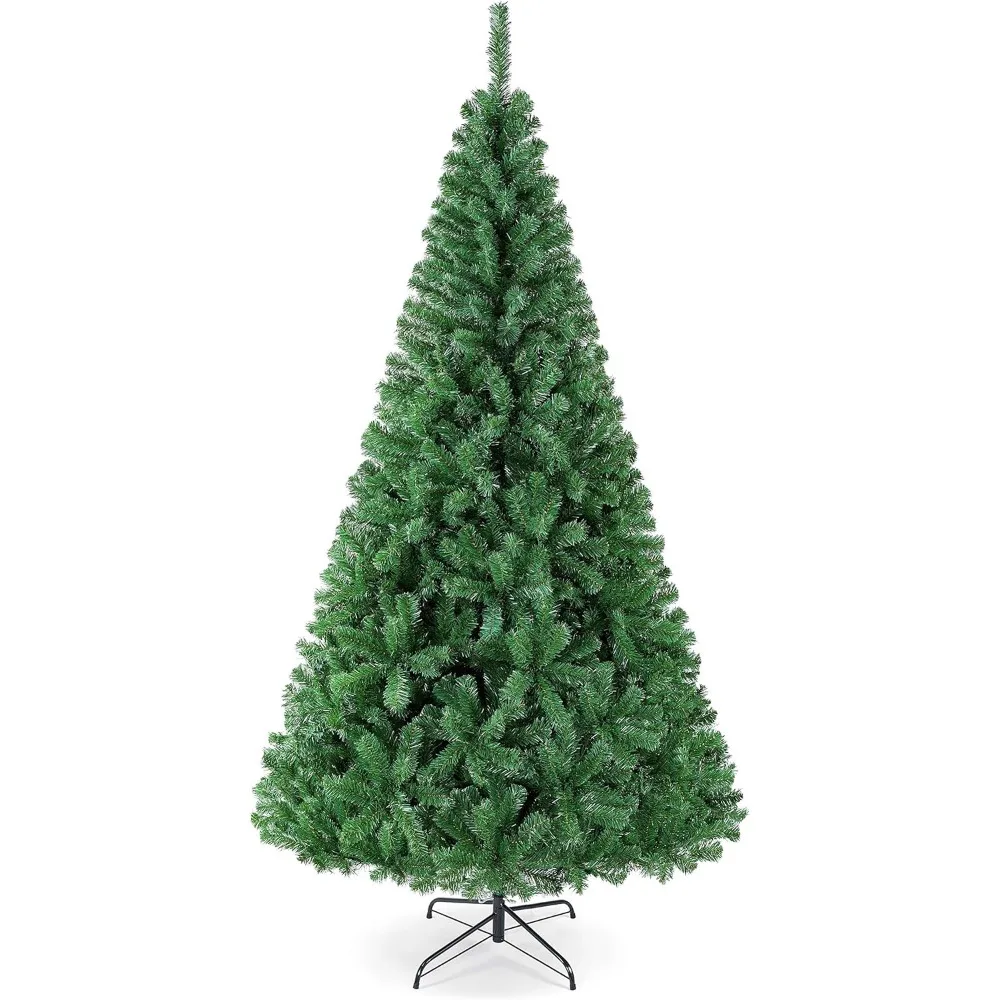 

7.5-Foot Full Spruce Artificial Christmas Tree with 1011 PVC Branch Tips and Foldable Metal Stand