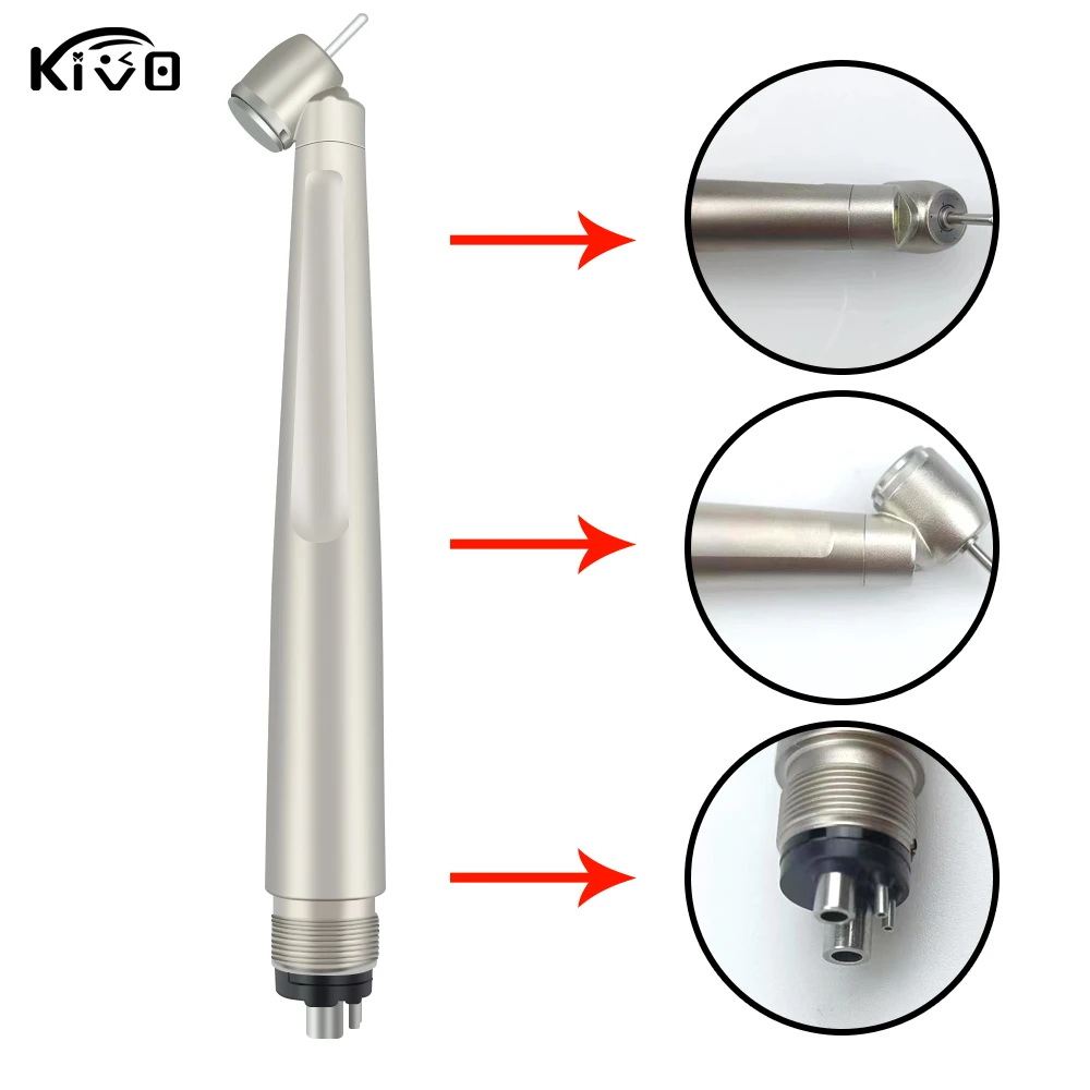 45 graden Denal High Speed ​​Handpiece Binnen 3 Water Sprays 3 Anti-Retracties LED Dental Turbine