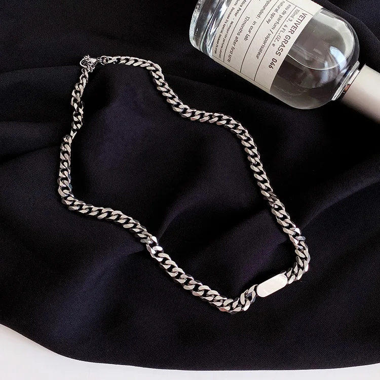 

Stainless Steel Chain Necklace Long Hip Hop for Women Men on The Neck Fashion Punk Collar Necklace Jewelry Choker Accessories