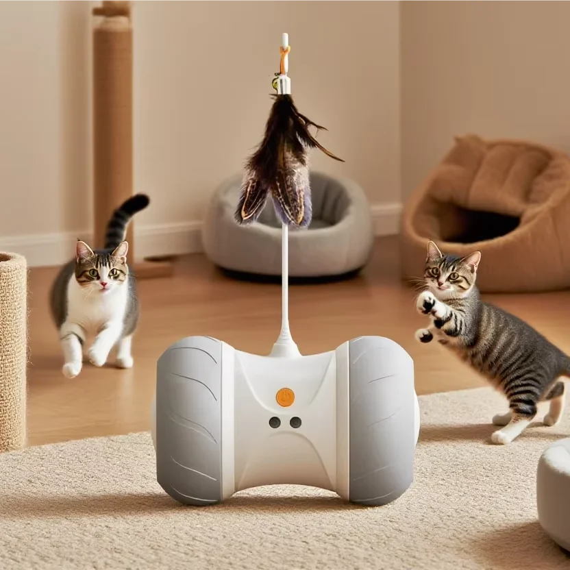 

High Quality Custom Smart Automatic Cat Toy Rechargeable Eco-Friendly Materials Engaging & Fun Indoor Pet Game Cat Interactive