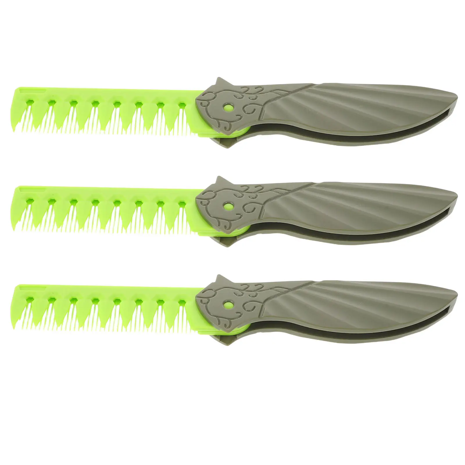 3Pcs Portable Men's Compact Folding Pocket Comb Wide Tooth Hair Shaping Texture Styling Beard Mustache Grooming