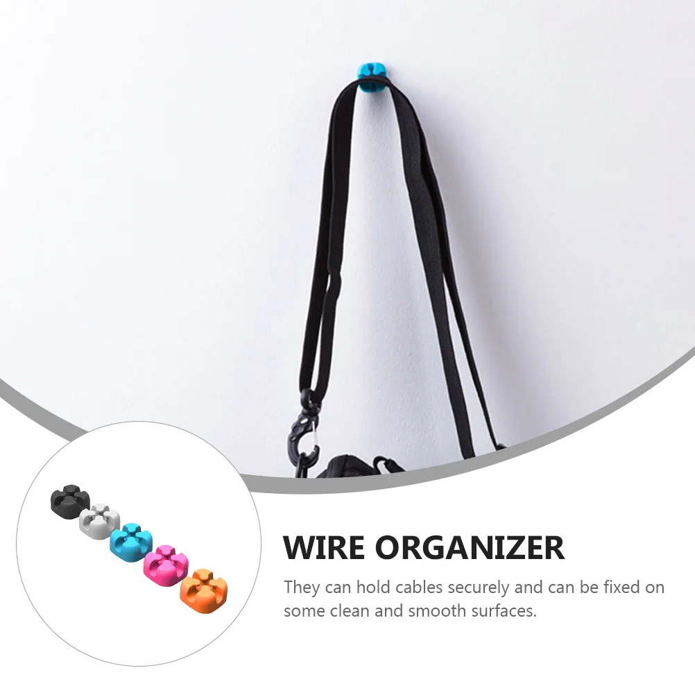 

10 pcs Cable Organizers Self-Adhesive Desktop Wire Management Clips For Cord Holder Usb Data Line Keeper Cable Winder Clip