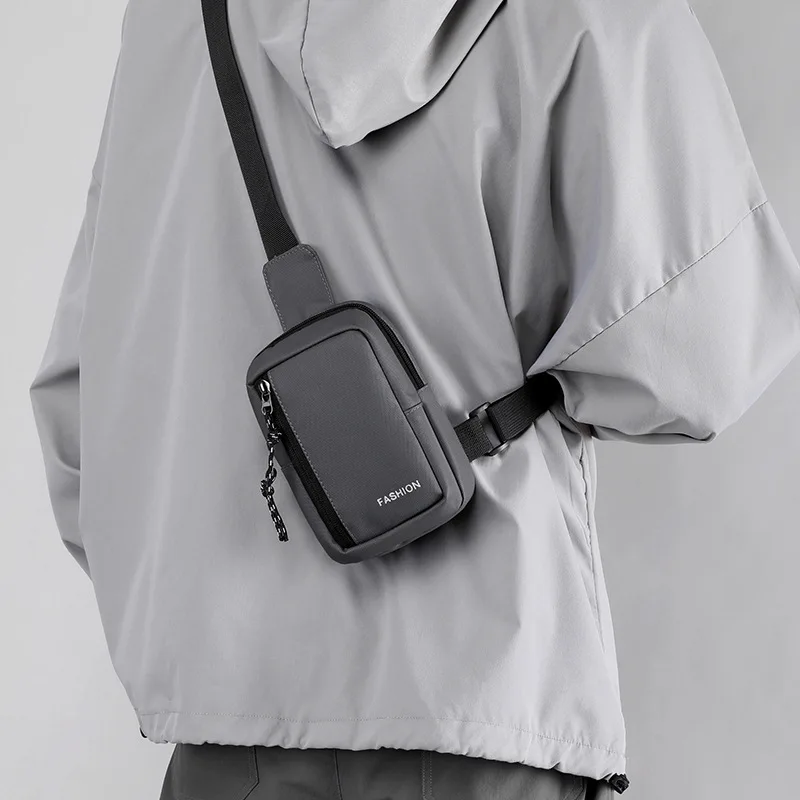 Bolso de pecho impermeable para hombre, riñonera grande a la moda para viaje al aire libre y trabajo