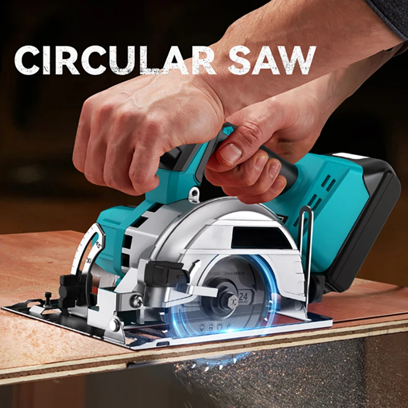 Bürstenlose 5-Zoll-125-mm-Elektro-Kreissäge mit Einstellung für Holzbearbeitung, elektrisches Schneidwerkzeug für Makita 18V Akku
