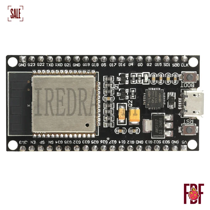 

Модуль Wi-Fi ESP32 с двухъядерным процессором, 38-контактный, CP2102/CH9102, для проектов встраиваемых систем
