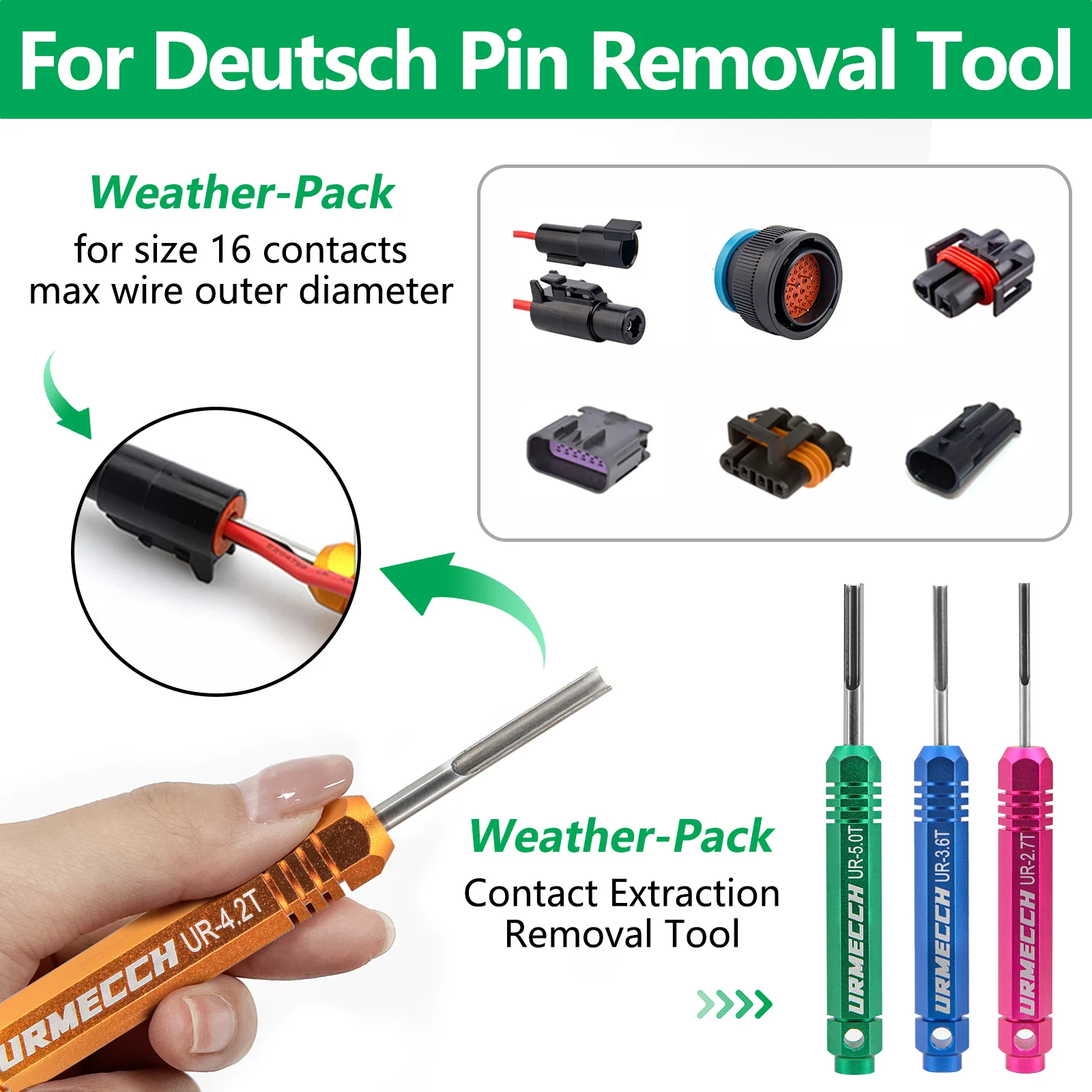 1pc Car Pin Removal Tool KIT for Weather Metri Pack Series Connector Harness Terminals and Crimp Electrical Connector Extractor