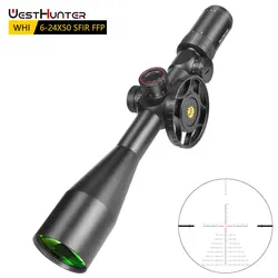 WESTHUNTER WHI 6-24X50 SFIR FFP Scope First Focal Plane Tactical Riflescope Big Parallax Wheel R&G Illuminated Lock Reset Sights