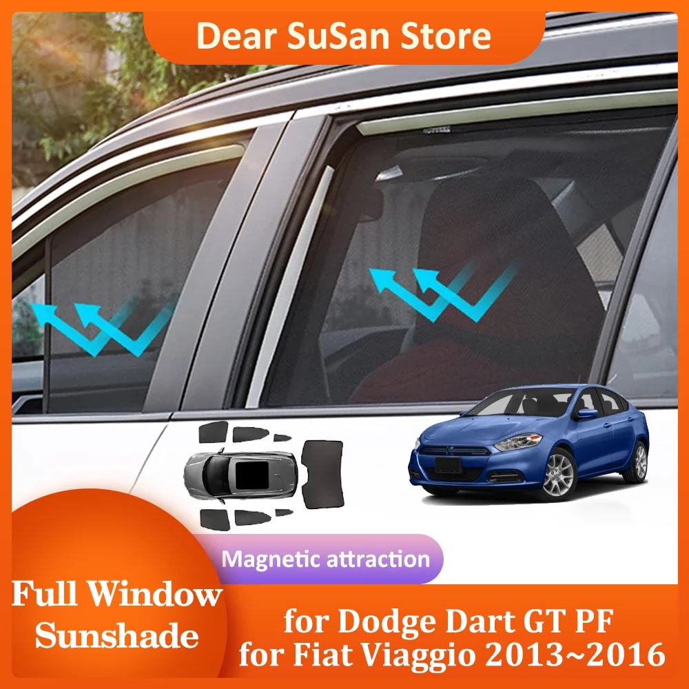 Car Magnetic Sunshade for Dodge Dart GT PF Viaggio 2013~2016 Viag Roof Windshield Curtain Sun Visor Window Pad Cover Accessories