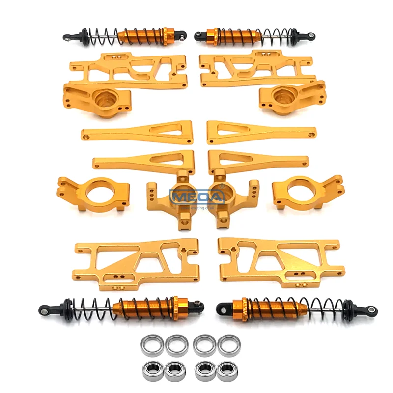 WLtoys 12402-A 104009 RC Car Truck Gold All Metal Upgrade Parts C-Seat Arm Differential Gear Chassis Anti-Collision Assembly