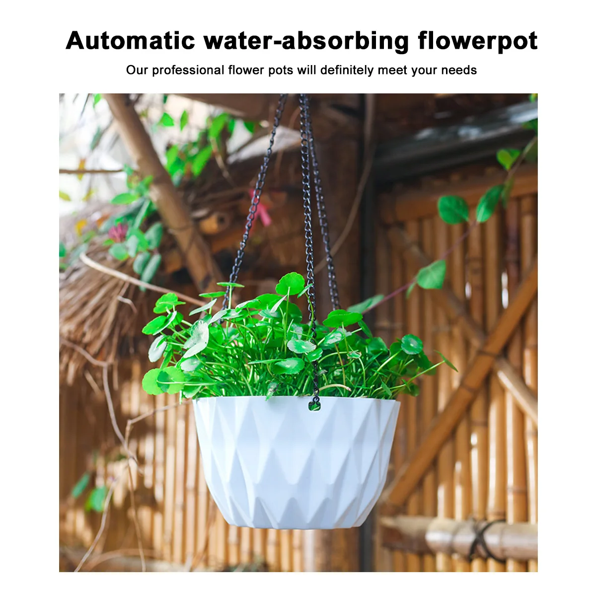 

1pc Hanging Flower Pot Durable Quality Self Watering Drainage Plastic Material Easy Use Indoor Decor Home Plant Pot Holder