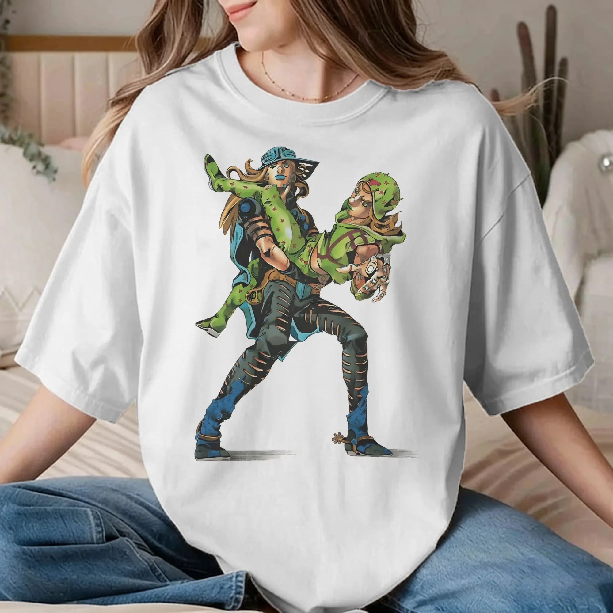 Gyro Zeppeli T-Shirts Men Women JoJos Anime  Funny Cotton Tee Shirt Round Collar Short Sleeve T Shirt Graphic Clothing