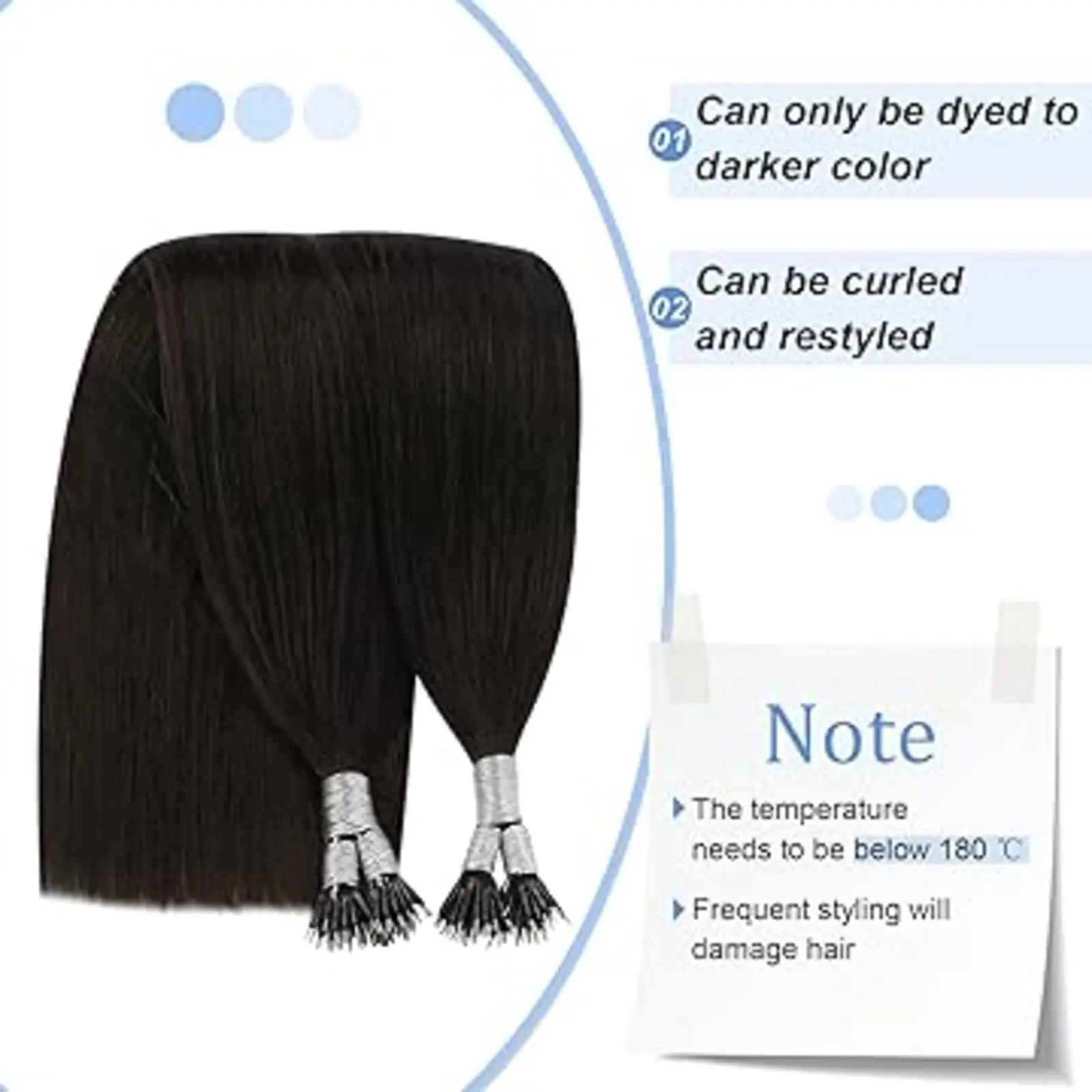 YoungSee Nano Hair Extensions Nano Ring Silky Straight Invisible Natural Hair Extension Remy Hair For Woman 14-24Inch 50-100G