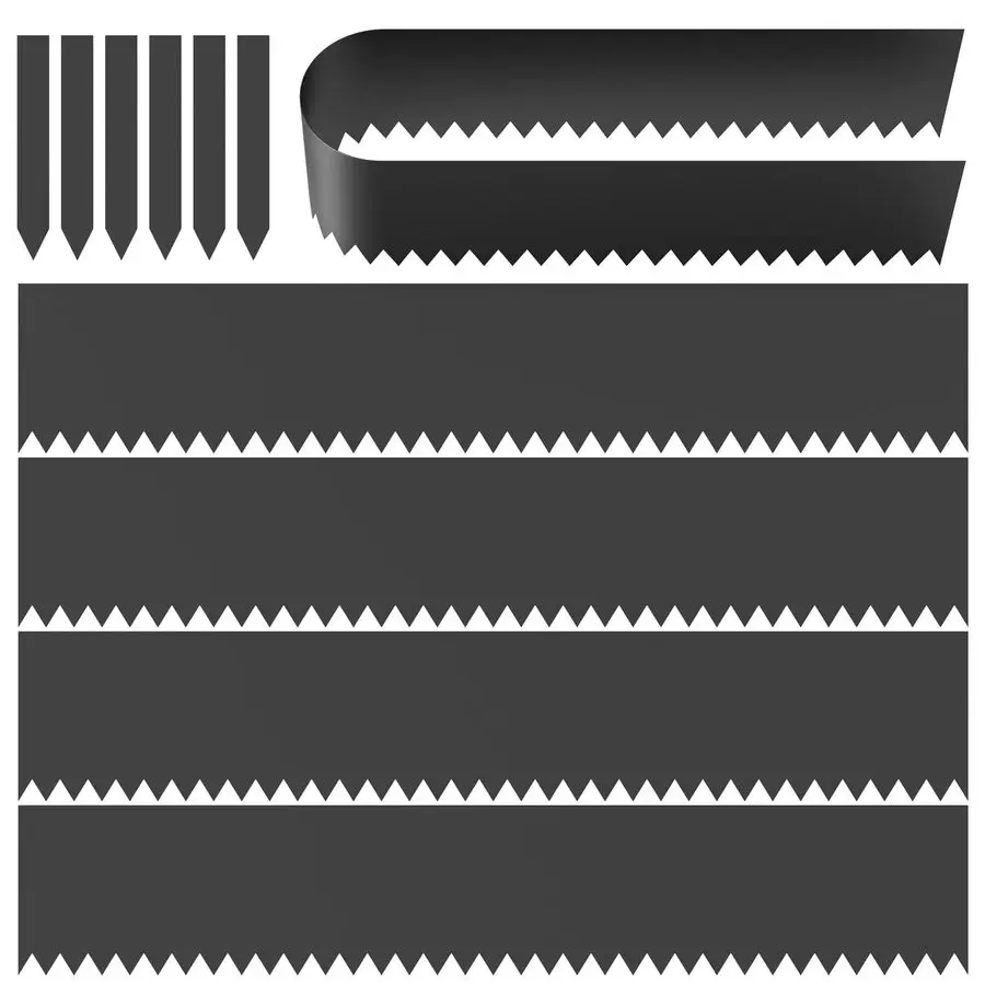 

19FT Metal Landscape Edging Kit, 5PCS 46x8 Galvanized Steel Garden Edging Border with Stakes, Flexible NoDig Lawn Edging, Easy I