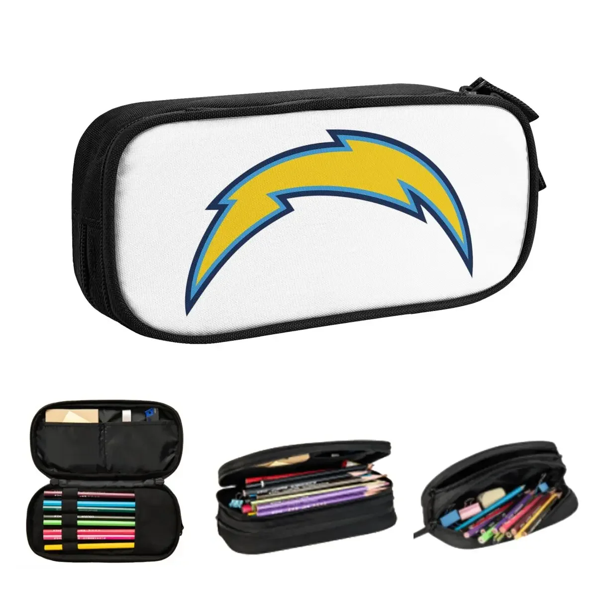 The San Diego Chargers  Pencil Cases Large Storage Pen Bags Pen Box Pencil Pouch For Boys Girls Stationery School Office