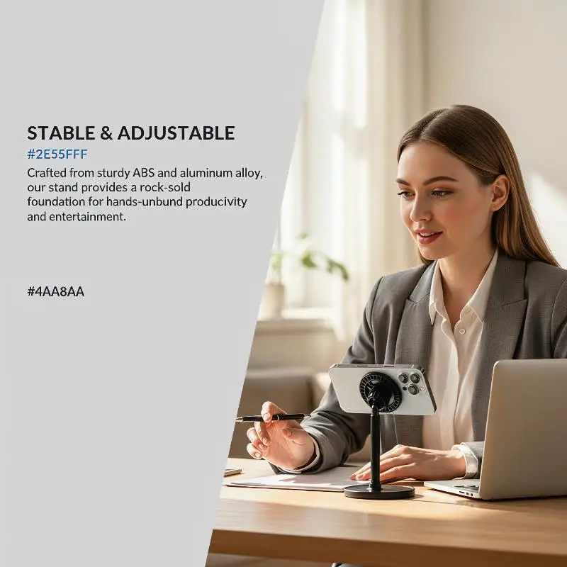 

Adjustable Magnetic Phone Stand With Telescopic Pole And 360 Degree Rotation
