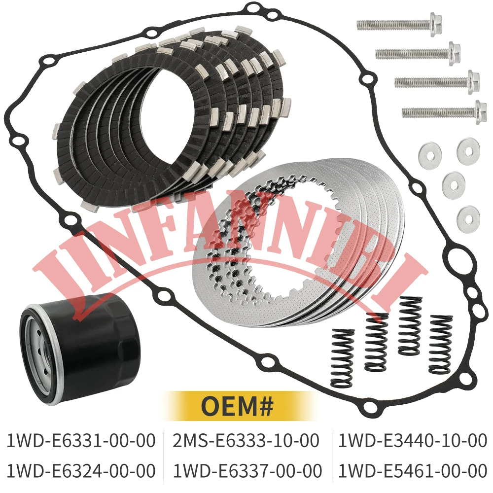 

Clutch Kit Heavy Duty Springs & Gasket Oil Filter Set for Yamaha MT-03 2018-2024