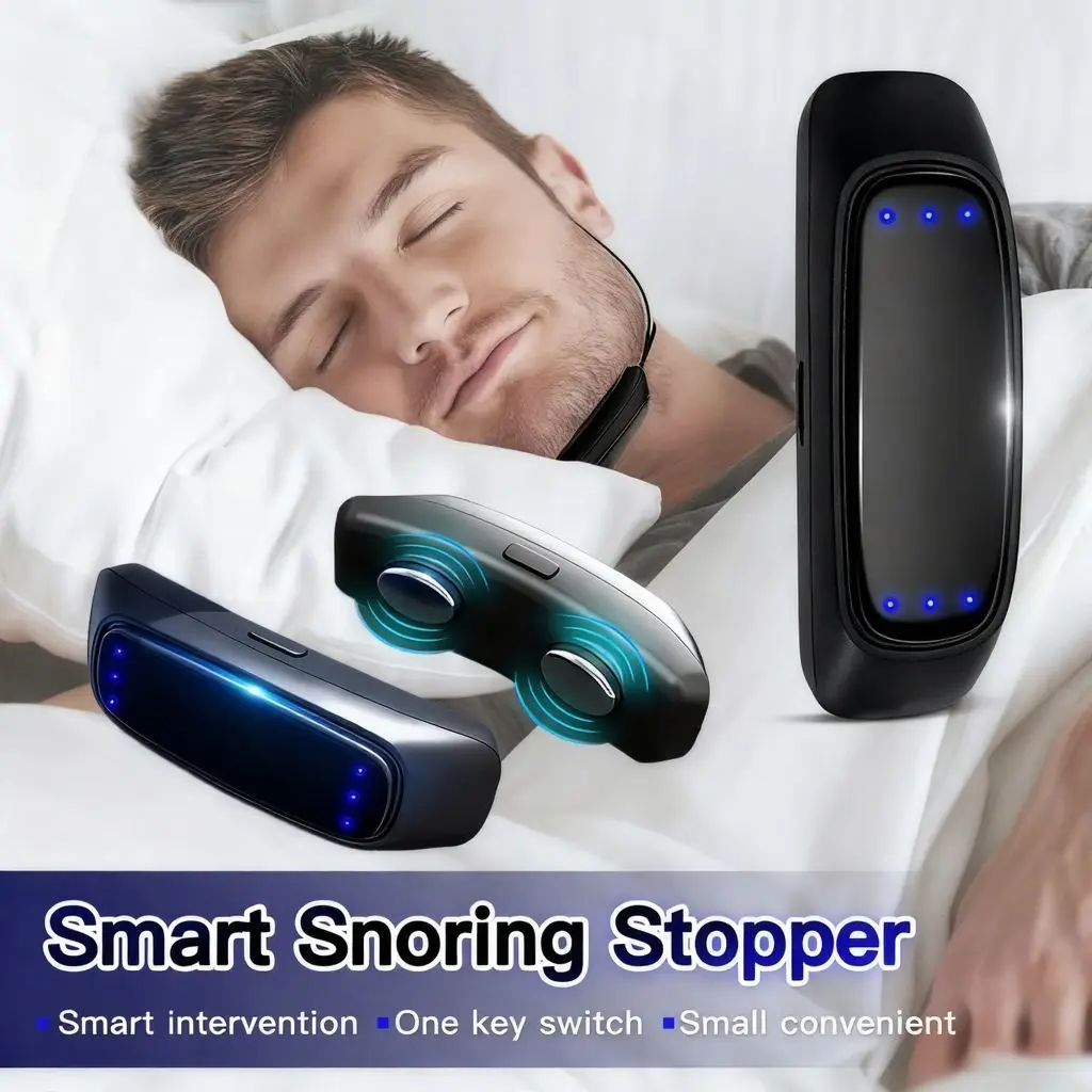 

EMS Pulse Stop Snore Портативное удобное устройство для сна, остановки храпа, здравоохранение, апноэ во сне, USB-умное устройство против храпа
