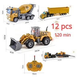 Metal Controle Remoto Bulldozer Veículos de Construção para Meninos, RC Car Brinquedos, Caminhão, 01:30 Roda, Pá Carregador, 6CH, 4WD, Presentes, Hobby Toy