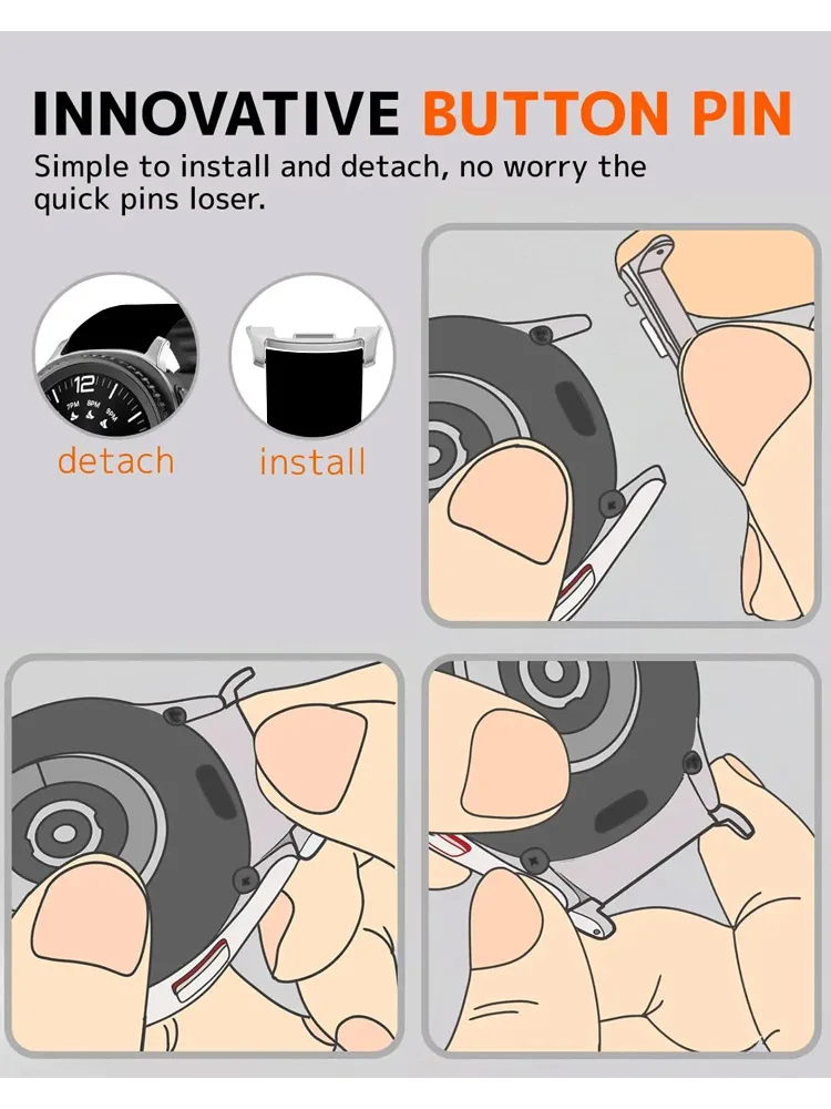 Ремешок с магнитной петлей для Samsung Galaxy Watch 8/8, классический спортивный силиконовый сменный браслет, ремешок для часов 46 мм/44 мм/40 мм без зазоров