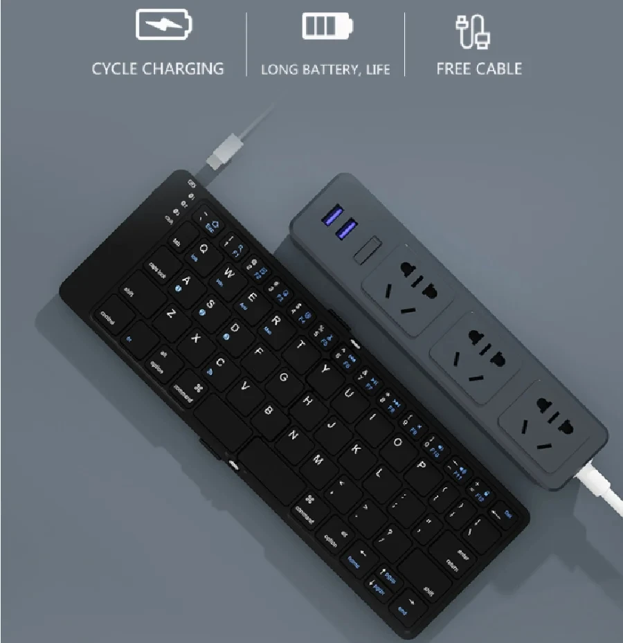 Imagem -05 - Koyo-teclado Recarregável Dobrável sem Fio Bluetooth 5.1 Sincronização de até Dispositivos Windows Android Ios Tablet Telefone