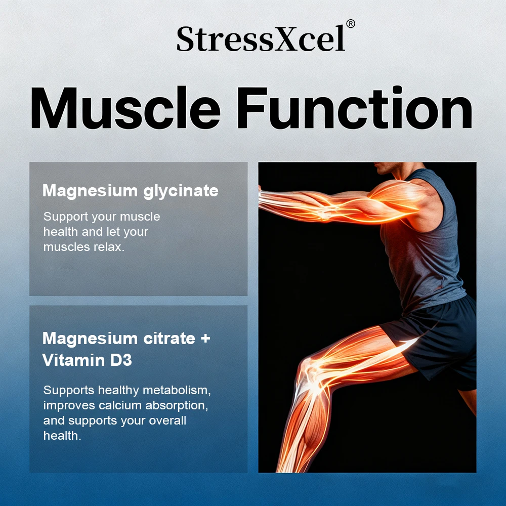 4-in-1 Magnesium Complex Supplement - Glycinate, Citrate, Gluconate, Oxide Blend - Supports Bone Marrow, Muscles, and Emotions