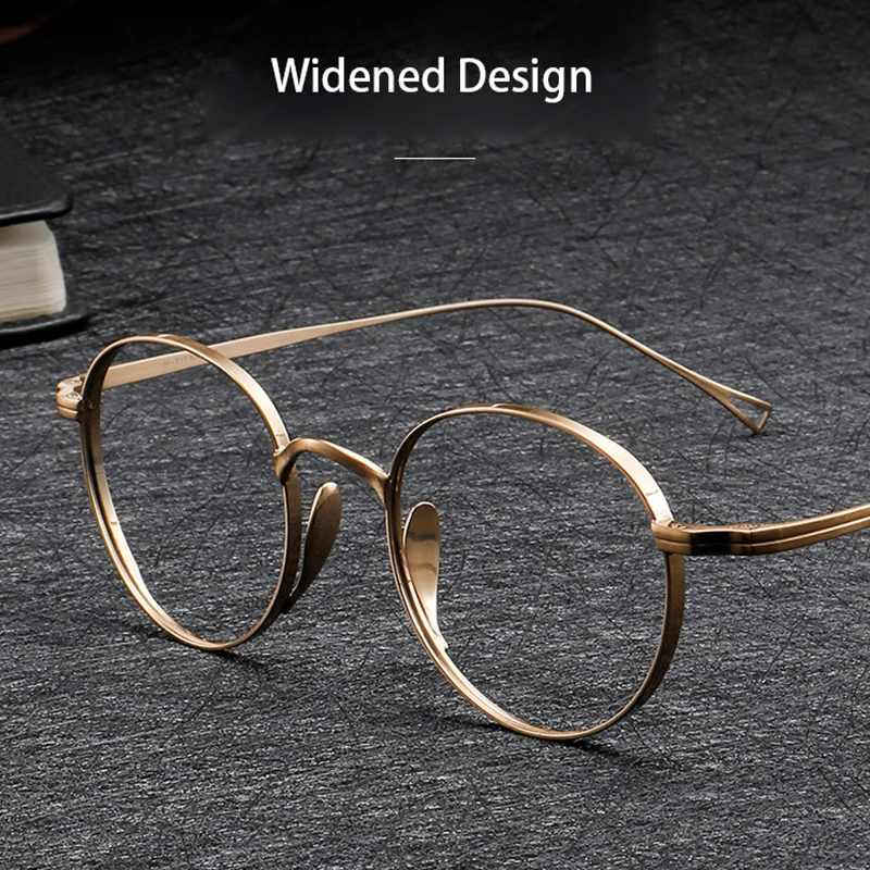 Pure Titanium Glasses Frame Men Vintage Round Eyewear 2023Ｎew Ultra Light Small Size Spectacle Optical Prescription Eyeglasses