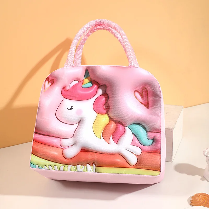 Cute Printed Cartoon Lunch Bag for Kids with Insulation and Preservation Function Bag Organizer Tote Bag with Zipper