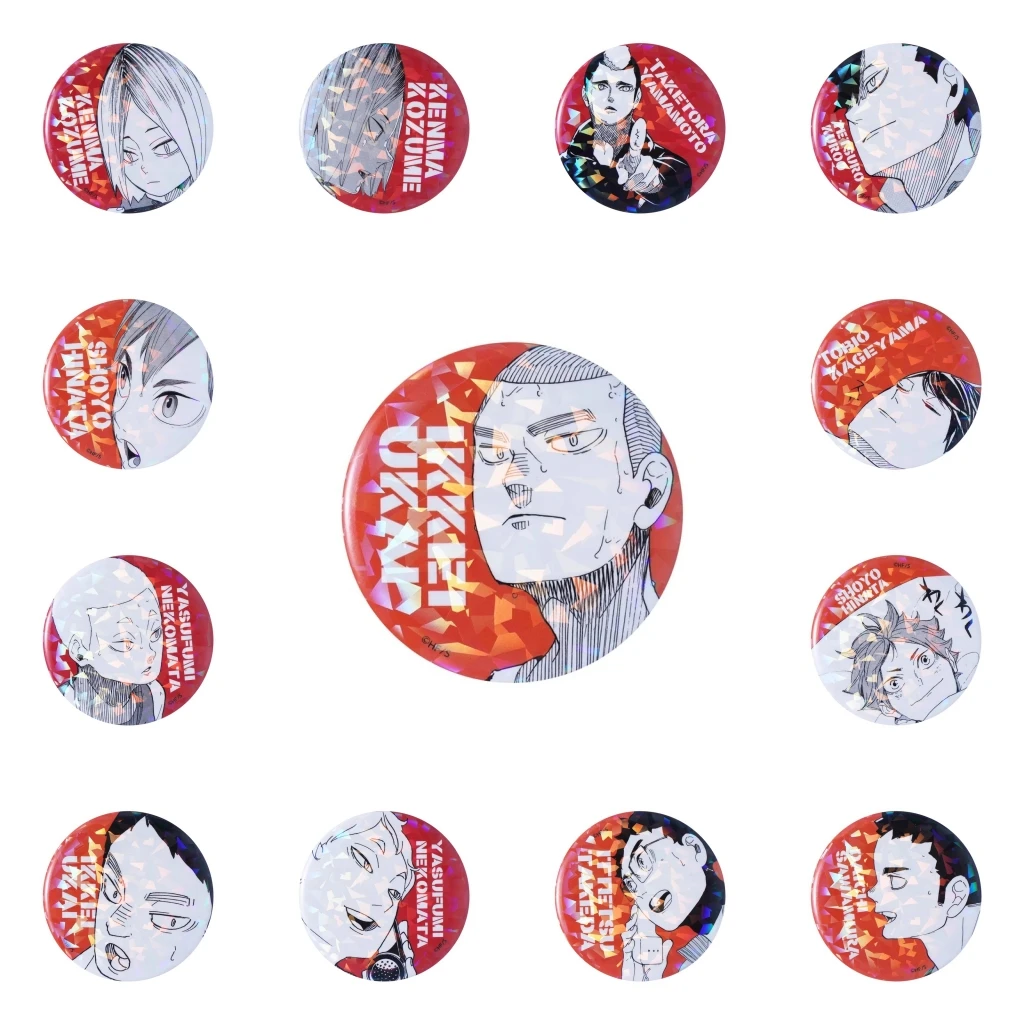 58mm Anime Haikyuu Asahi Azumane Ryunosuke Tanaka Yu Nishinoya Cosplay disfraz insignia Pin SPTE broche de hojalata ﻿ Regalo de apoyo