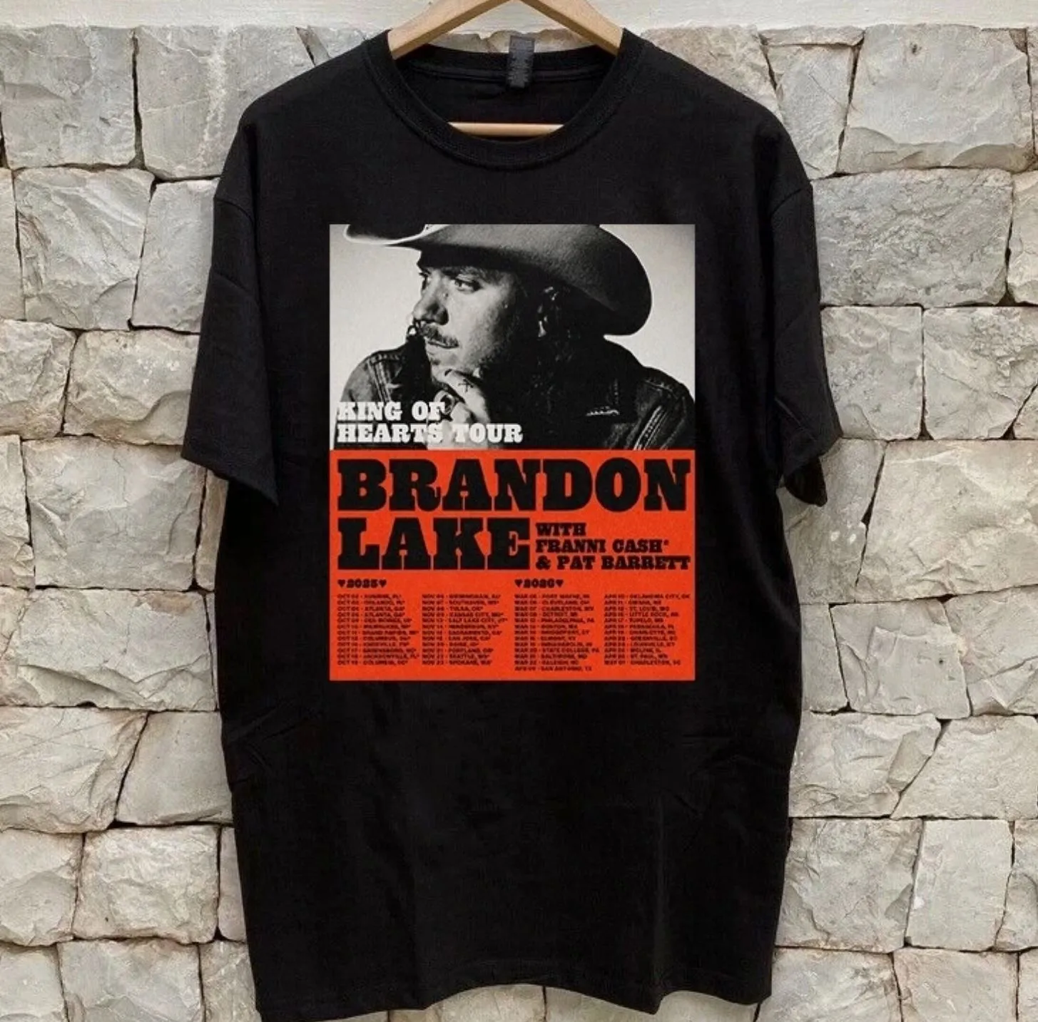

Brandon Lakes KING OF HEARTS TOUR Dates T Shirt Full Size S-5XL