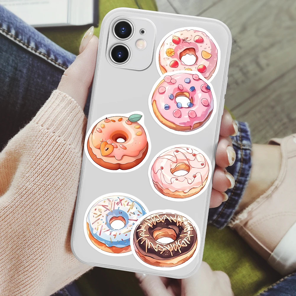 Cute Donut Dessert DIY Kids Toy Gift Decal Stickers for Phones Laptops Bottles Cars Scrapbook Luggage Decorative Waterproof