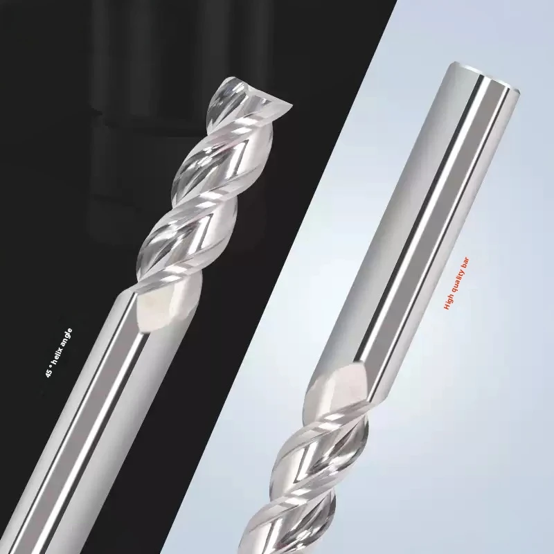 

1 To 20mm Carbide Milling Cutter Lengthen 75/150/200 HRC55 For Aluminum Wood Acrylic Copper Plastic 3 Flute Tungsten End Mill