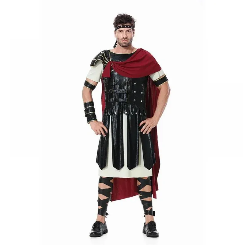 Medieval Roman Royal Knight Spartan Warrior Cosplay Halloween Costume For Men Adult Carnival European Gladiators Soldier Cloak