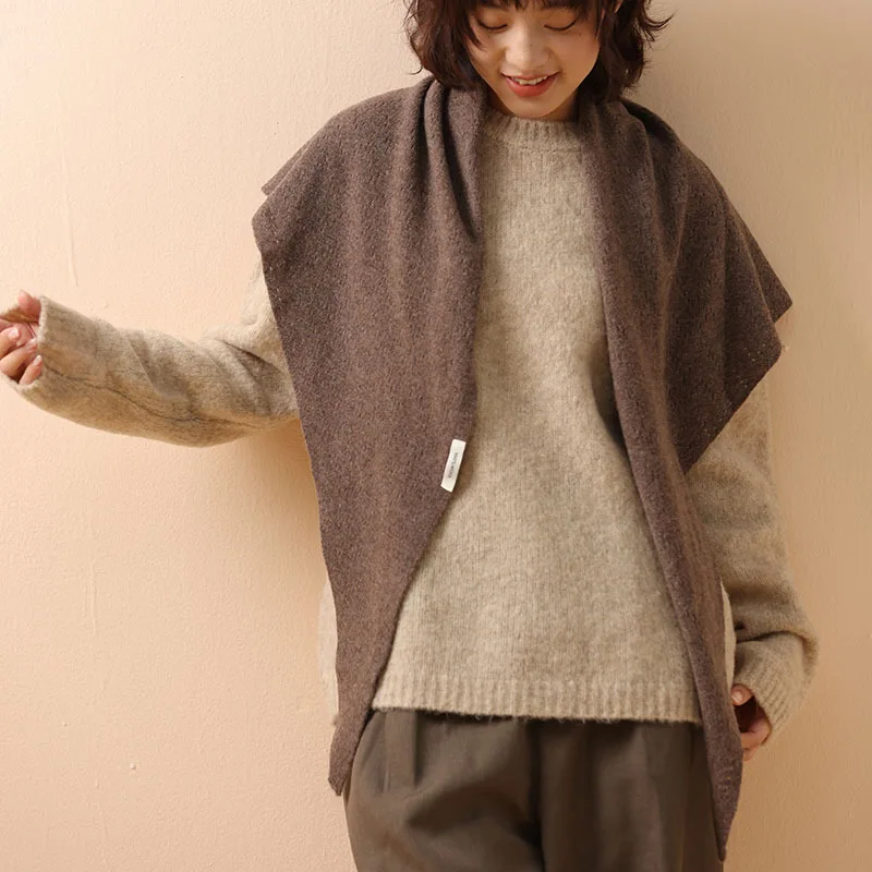 

%wool hollow-out design high-quality scarf women, popular in physical stores, knitted shawl, simple style