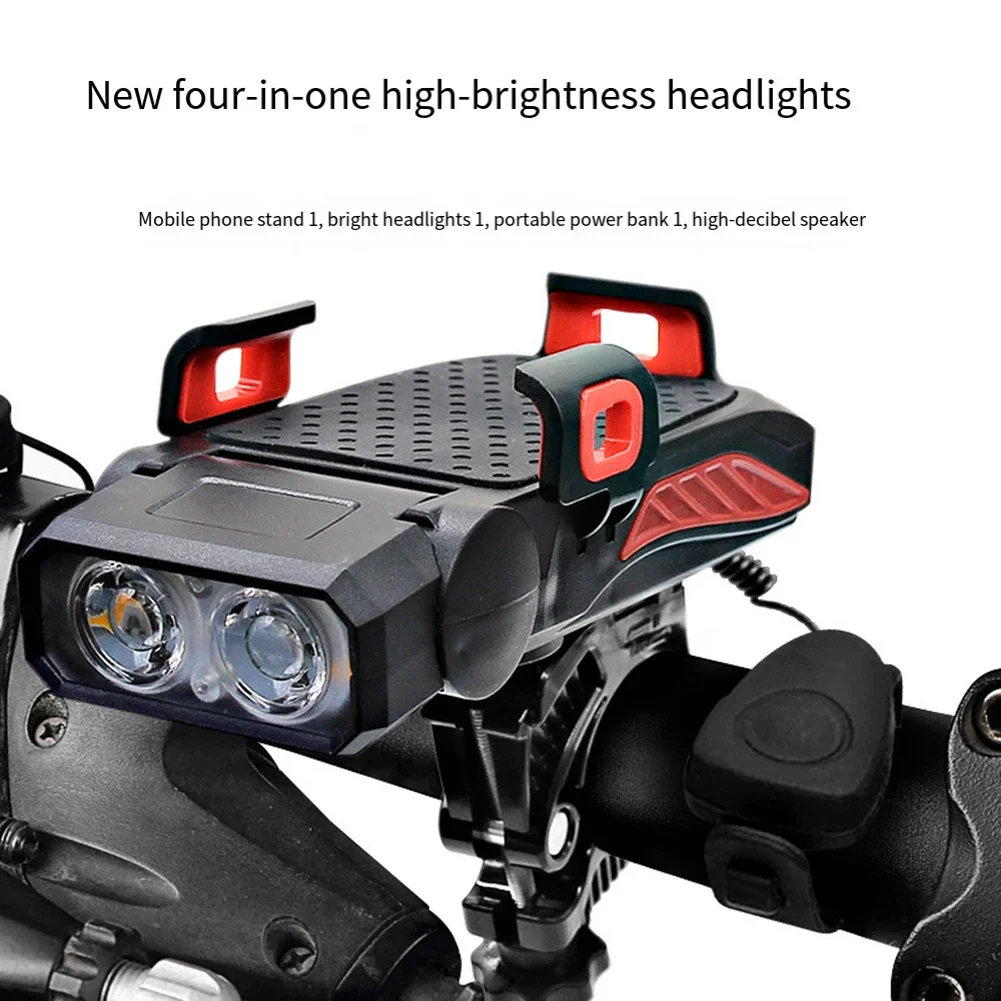 

Bike Handelebar Flashlight With 360° Adjustable Phone Holder Waterproof Bike LED Headlight For Night Safety Cycling Accessory