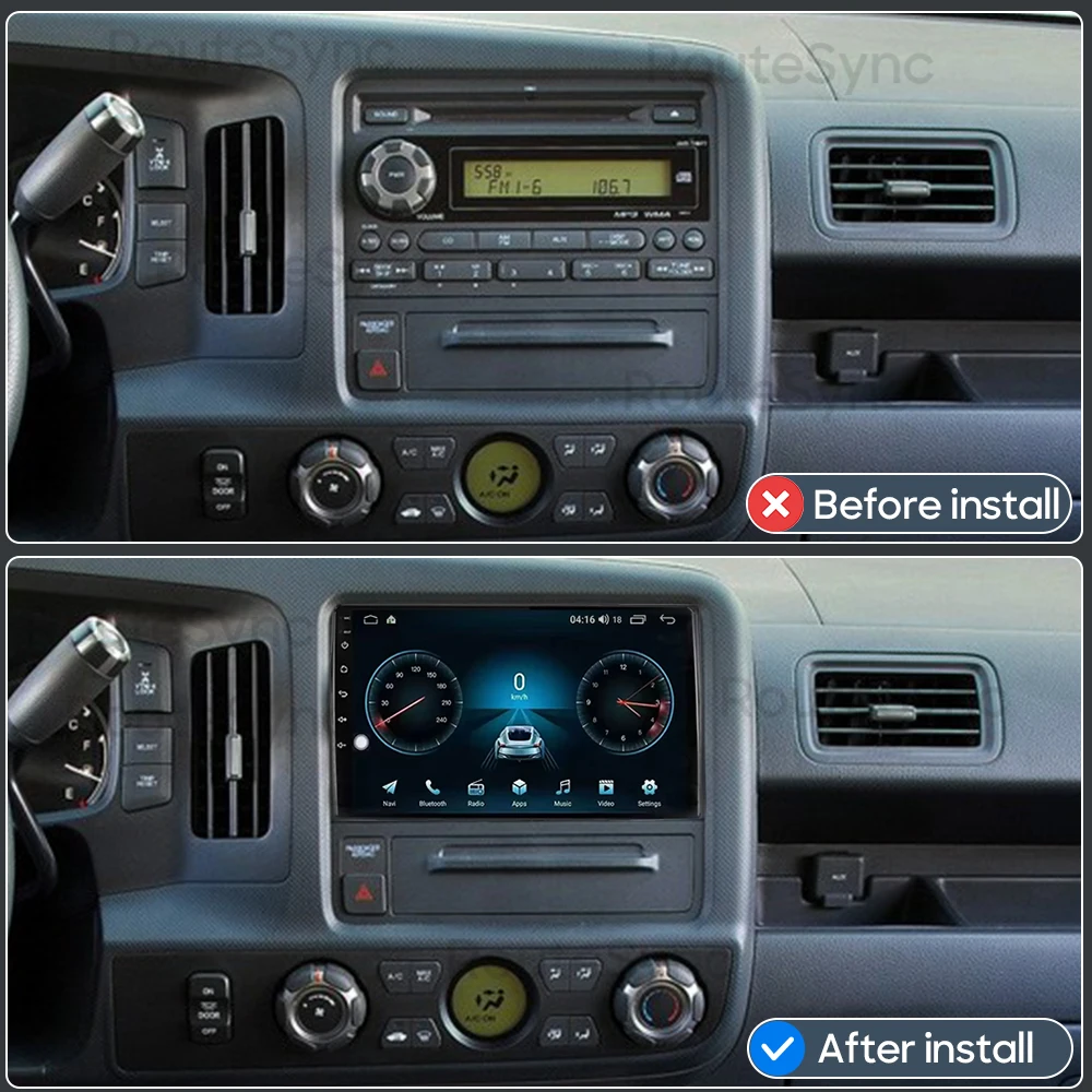 Android 16 For Honda Ridgeline 2006 2007 - 2014 Car Multimedia Player Wireless Carplay Auto Head Unit Radio Video Navigation GPS