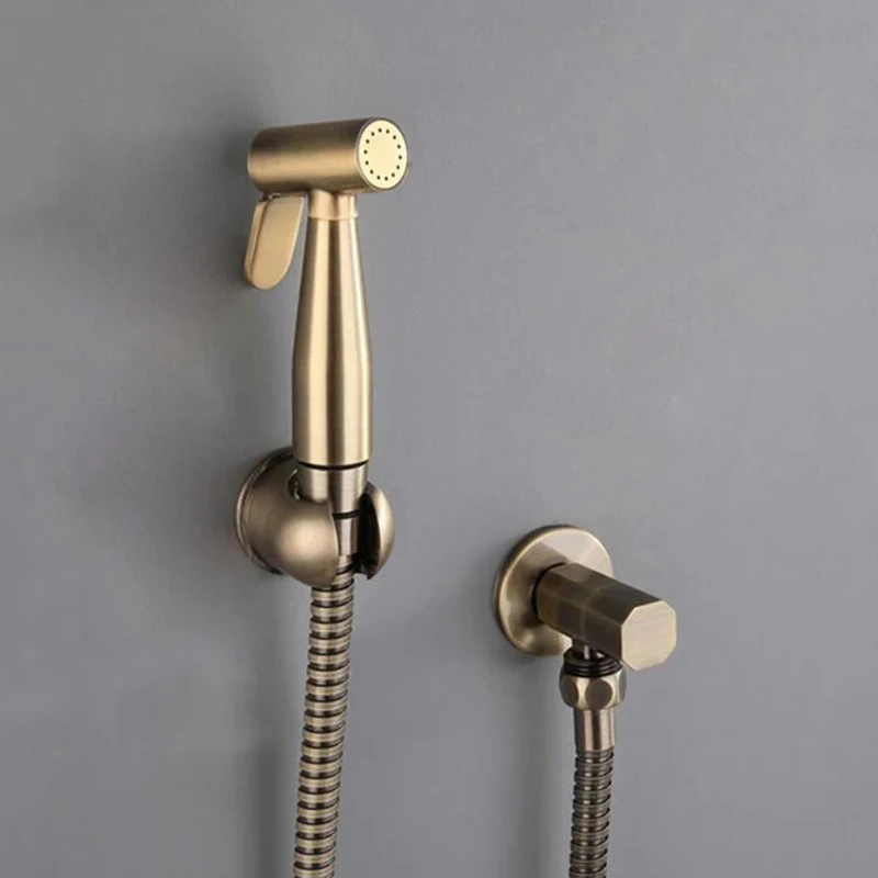 

Смеситель для унитаза, биде, бронзовый, бронзовый, смеситель для биде, антикварный, ручной душ, насадка для распылителя, одинарный кран холодной воды