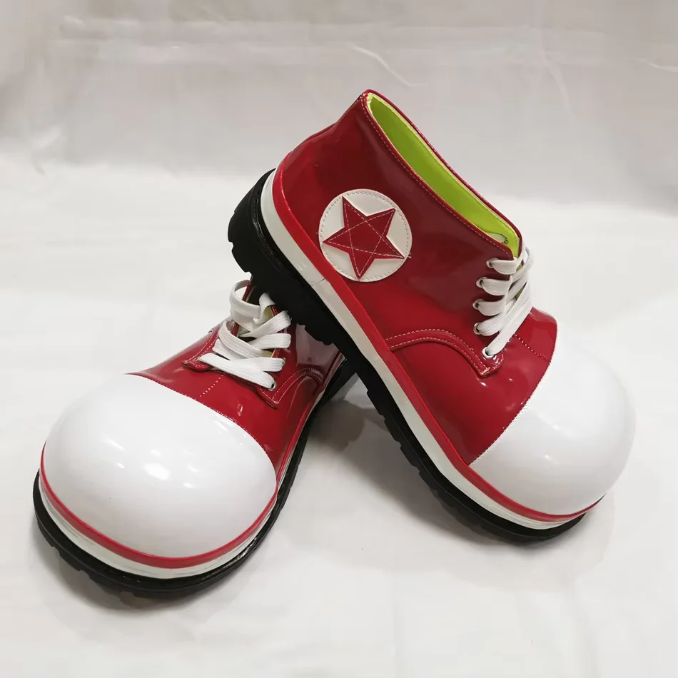 34 سنتيمتر الأحمر الكبير تو مهرج مهرج أحذية كرنفال ملابس الحفلات للبالغين للجنسين نادي السيرك أداء ارتداء اكسسوارات مضحك الأحذية بولي PU