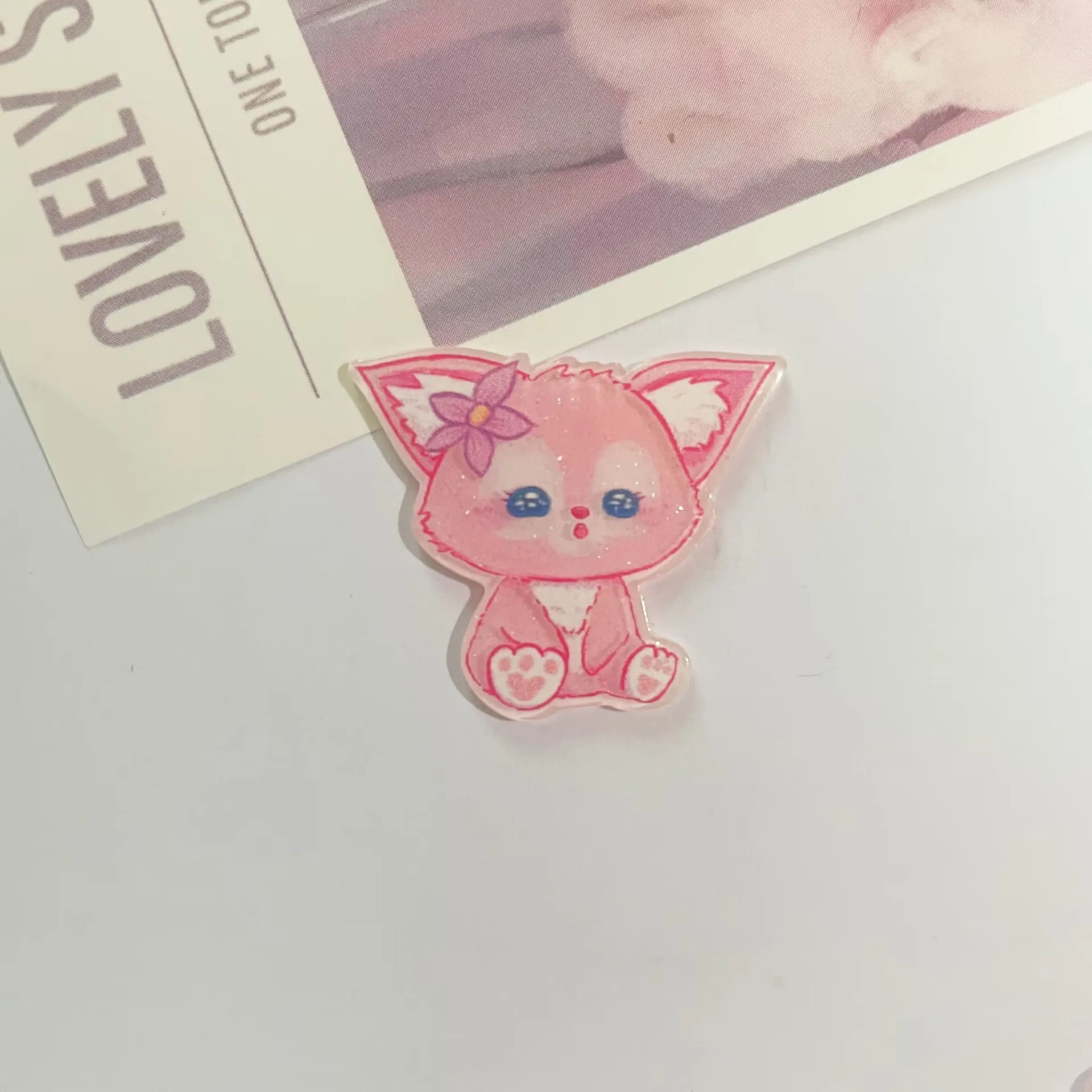 10Pcs New Acrylic Kawaii Cute Cartoon Anime character bear Sticker  Series Clip Book DIY Fashion Hairpin Decoration Crafts A107