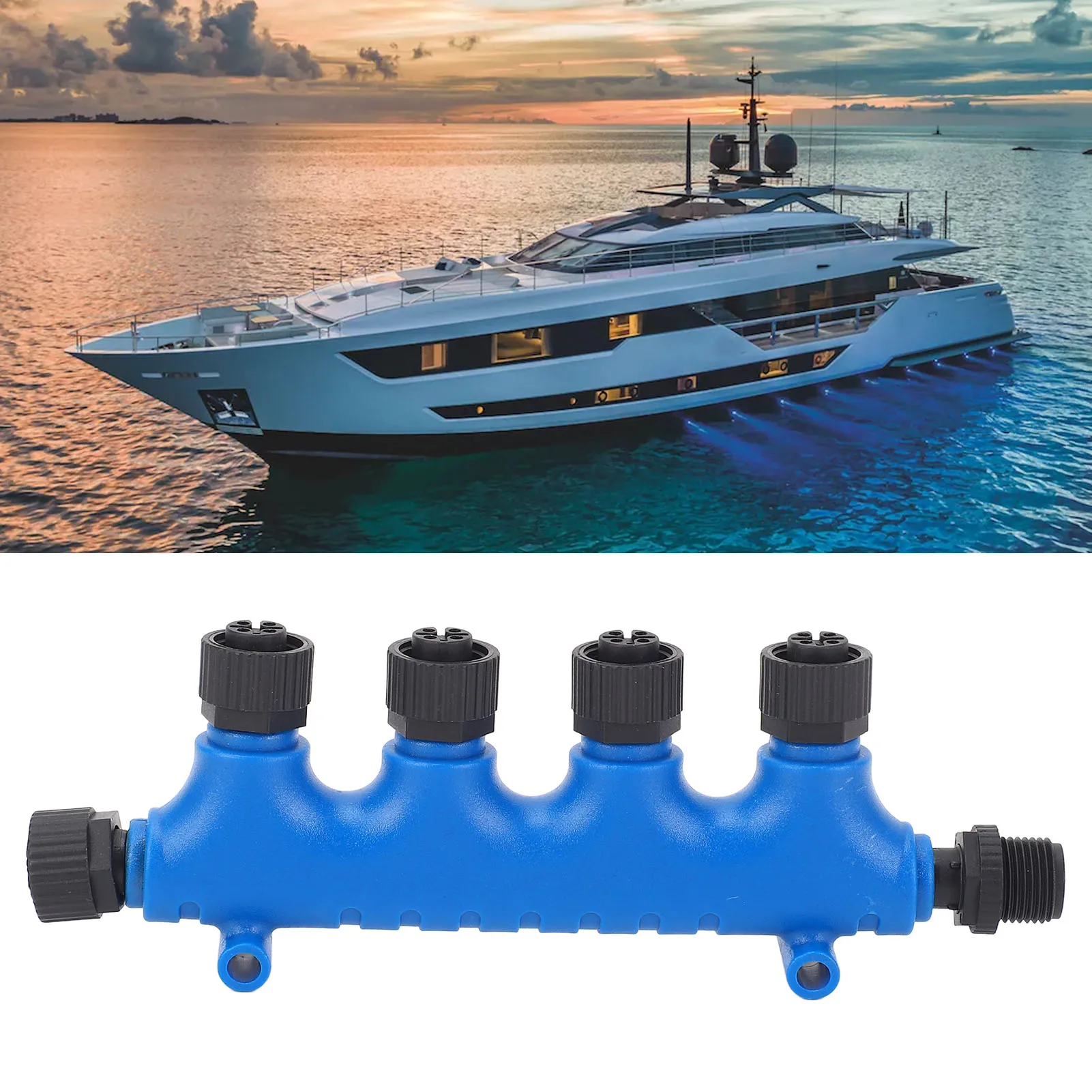 

4 Ports Tee Connectors for NMEA 2000 M12T 5 Pin Backbone Drop Cable Tee Connector Oil Proof IP67 for Simrad Network