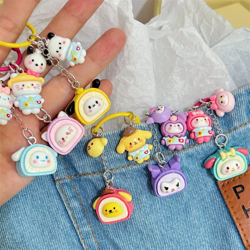 

Kawaii Sanrio Series Keychain Cartoon Hello Kitty My Melody Kuromi Cinnamoroll Backpack Pendant Decoration Children's Toy Gifts