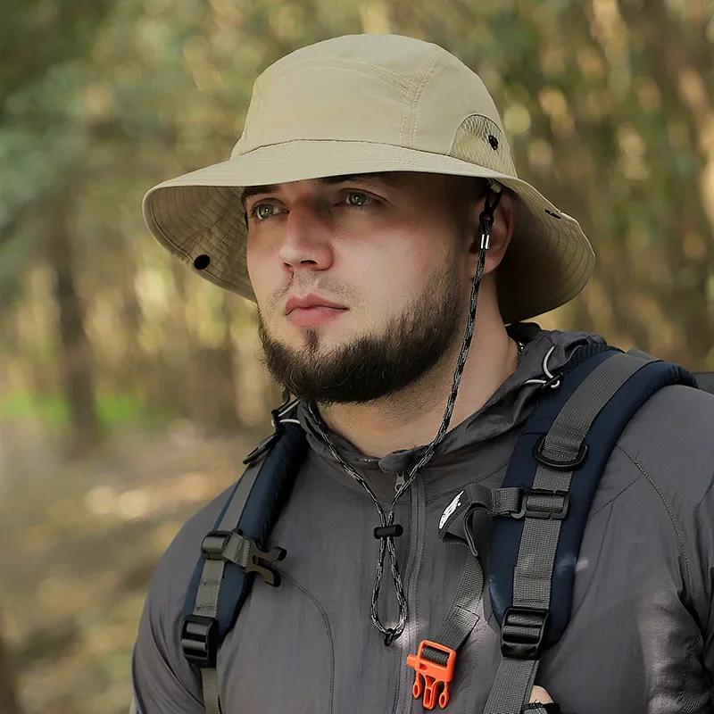 Cappello a testa grande XXL da 60-65 cm Cappello da pescatore nella giungla estivo da uomo Protezione solare leggera Cappelli a secchiello per il