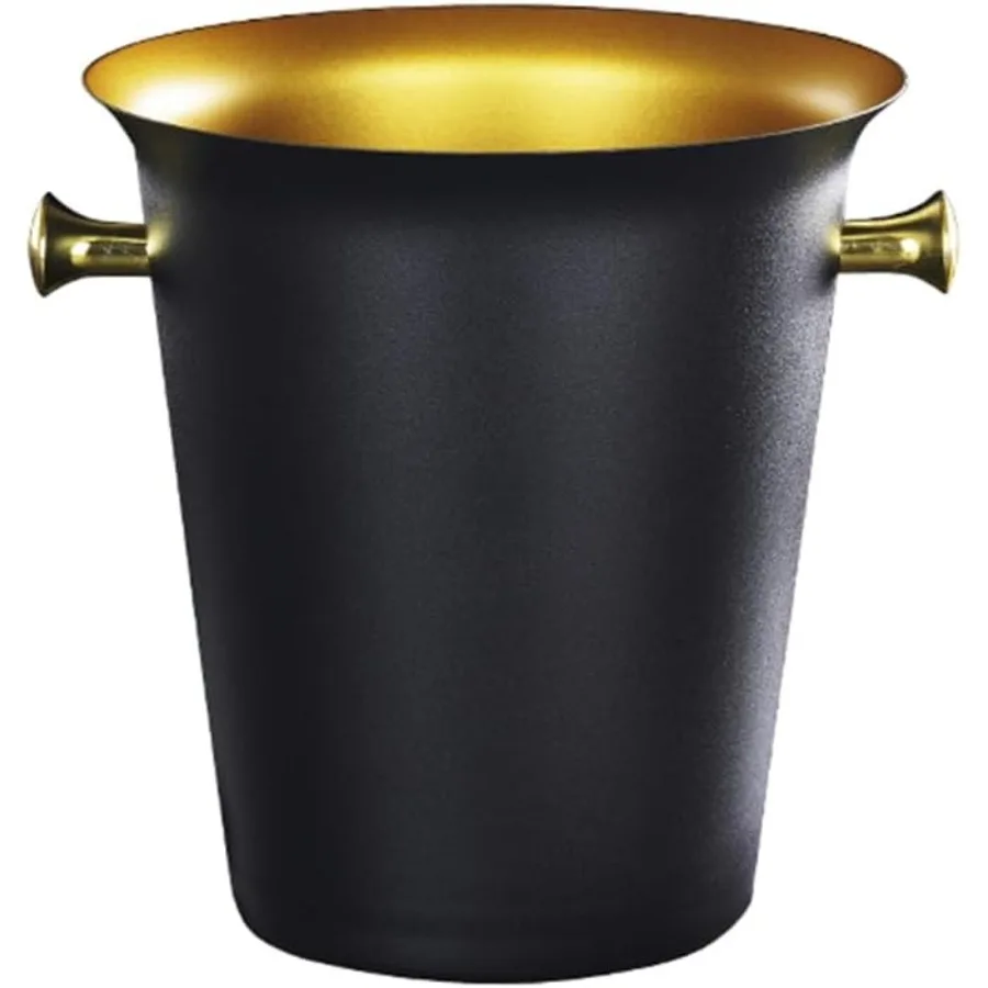 

ice Bucket Champagne Bucket New Black Gold Ice Bucket Stainless Steel Wine Bucket for BarLarge Ice Buckets for Parties Wine Chi