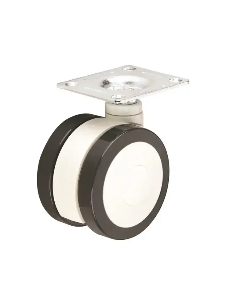 yes2 Pcs/Lot 3 Inch All Plastic Medical Caster Silent Black And White Double Wheel Beauty Instrument Ventilator Universal