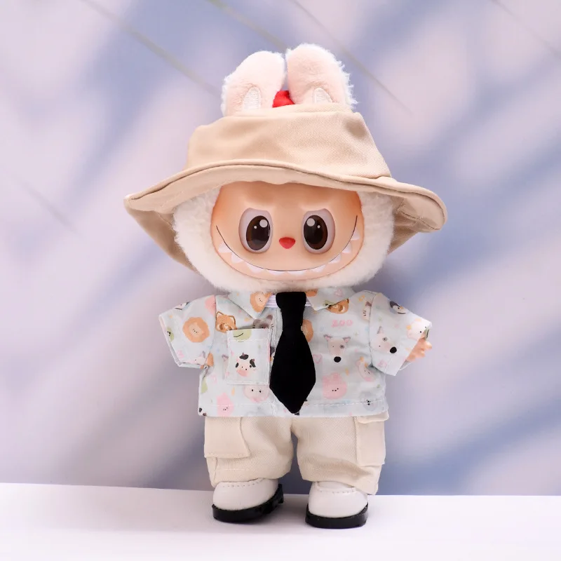 LABUBU 第1世代～第3世代用 15cm 17cm カジュアルネクタイ 漫画風アニマル パーティー ウサギ柄セット お遊び風スタイル 外出着