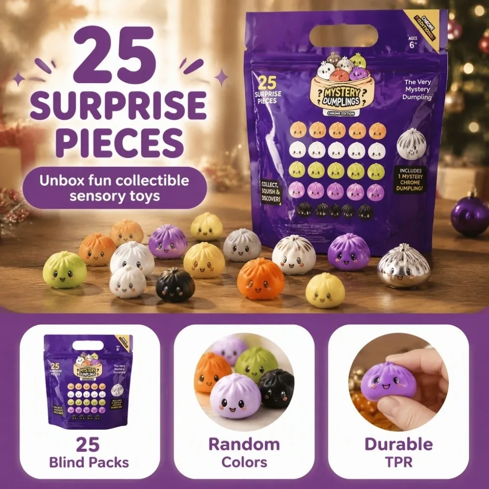 Soft Cute Mini Dumplings Squishy Halloween Christmas Squishy Crystal Bun Pinch With Steamer Fidget Sensory Toy Children Gift